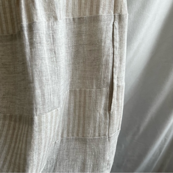 Alberto Cacciari Linen Beige Tan Dress. Size L. Made in Italy - Picture 5 of 12